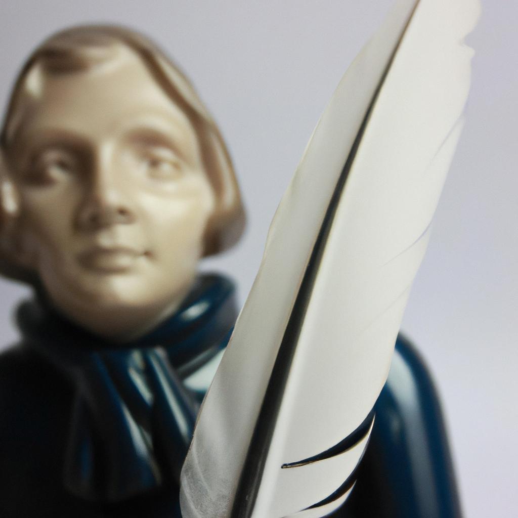 Famous poet holding a quill